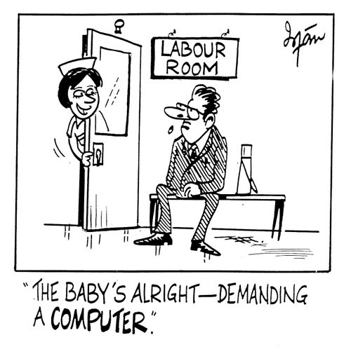 "The baby's alright, demanding a computer"
