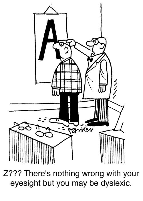 "Z??? Theres nothing wrong with your eyesight but you maybe dyslexic."