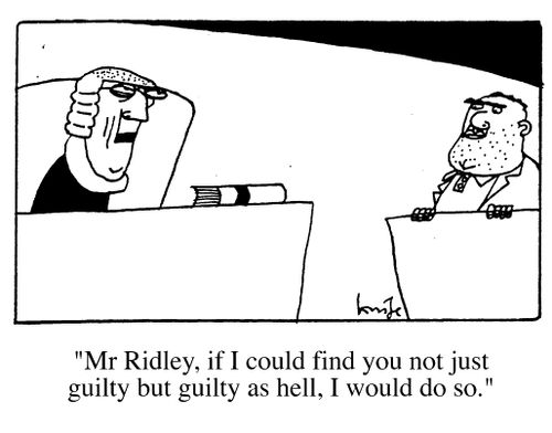 "Mr Ridley, if I could find you not just guilty but guilty as hell I would do."