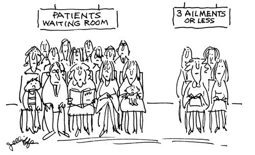 Hospital Waiting Room: 3 Ailments or less queue.