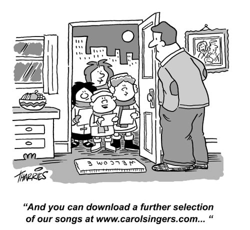 "And you can download a further selection of our songs at www.carolsingers.com..."