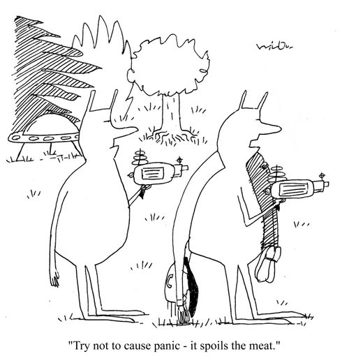 'Try not to cause panic - it spoils the meat.'