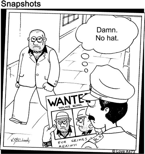 "Damn. No hat."