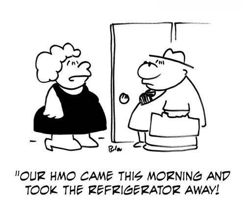 'Our HMO came this morning and took the refrigerator away!'