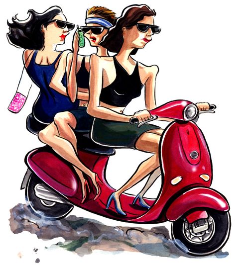 Girls and Scooters.
