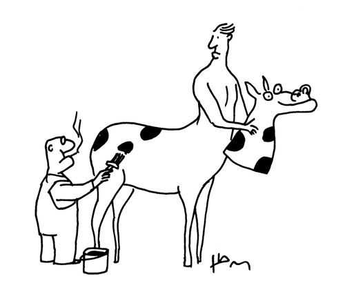 Centaur had spots painted on him so he can play a cow.
