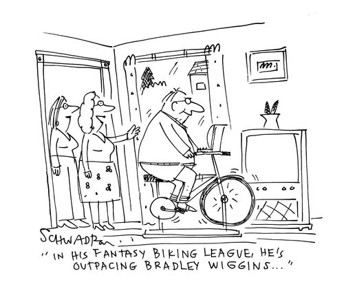 'In his fantasy biking league, he's outpacing Bradley Wiggins...'