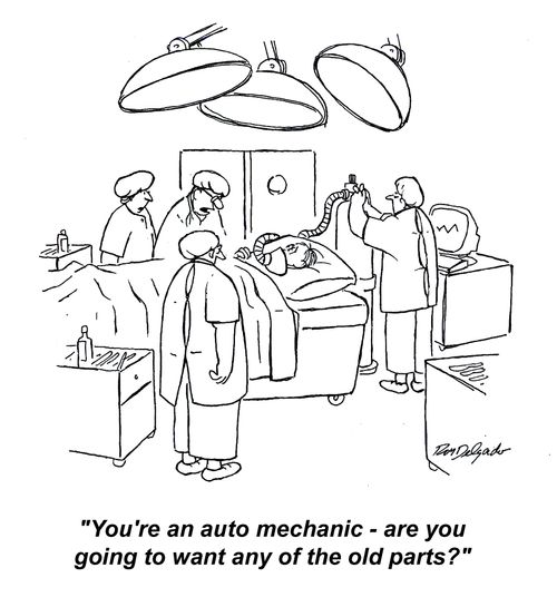 'You're an auto mechanic - are you going to want any of the old parts?'