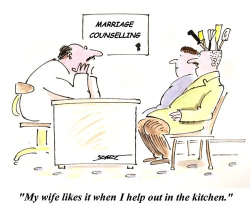 'My wife likes it when I help out in the kitchen.'