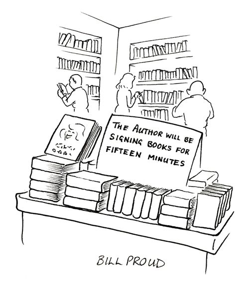 The author will be signing books for fifteen minutes.