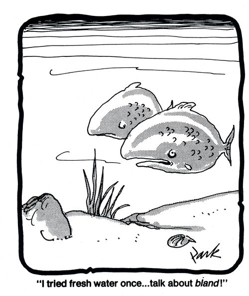 'I tried fresh water once... talk about bland!'