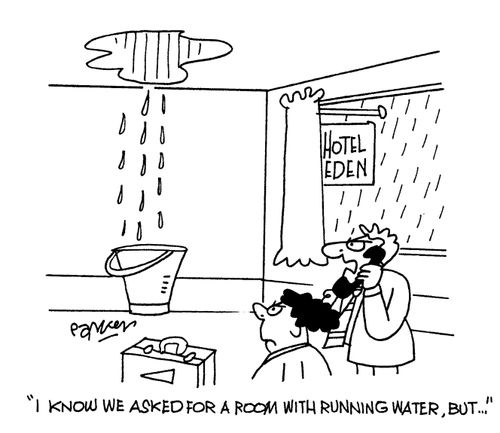 'I know we asked for a room with running water,but...'