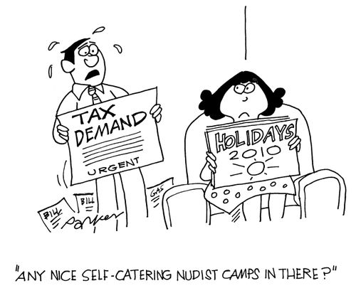 'Any nice self catering nudist camps in there?'