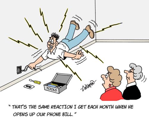 'That's the same reaction I get each month when he opens up our phone bill,'