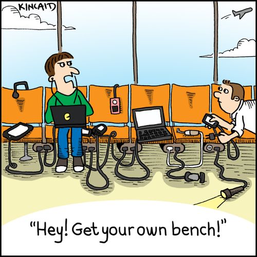 'Hey! Get your own bench!'