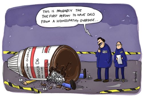 'This is probably the first person to have died from a homeopathy overdose... '