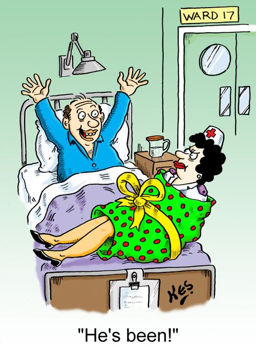 'He's been!'