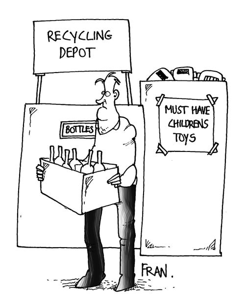 Recycling depot...must-have children's toys.