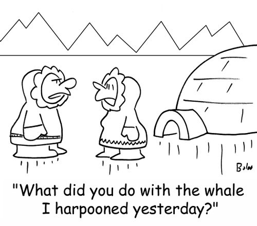 'What did you do with the whale I harpooned yesterday?'