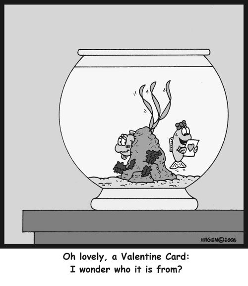 'Oh lovely, a Valentine Card: I wonder who it is from?'