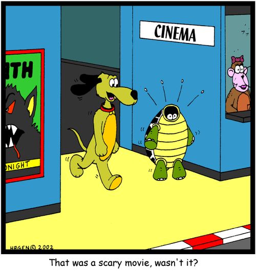 'That was a scary movie, wasn't it?'