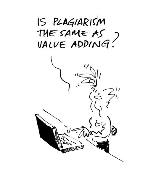 Is plagiarism the same as value adding?