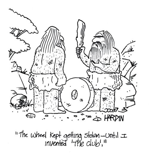 'The wheel kept getting stolen - until I invented 'the club'.'