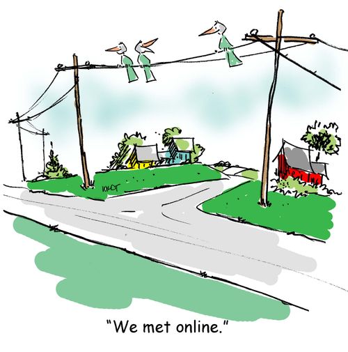 We met online.