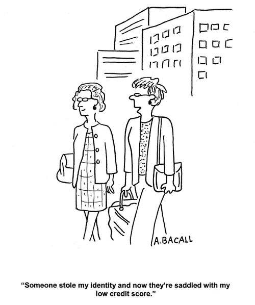 'Someone stole my identity and now they're saddled with my low credit score.'