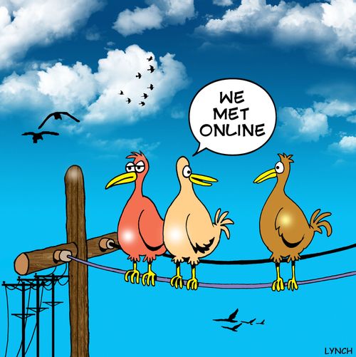 'We met online.'