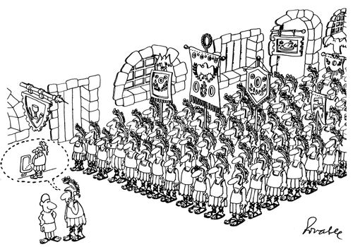 Roman General asks 'Where is the bathroom?'
