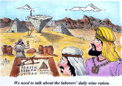 'We need to talk about the laborers' daily wine ration.'