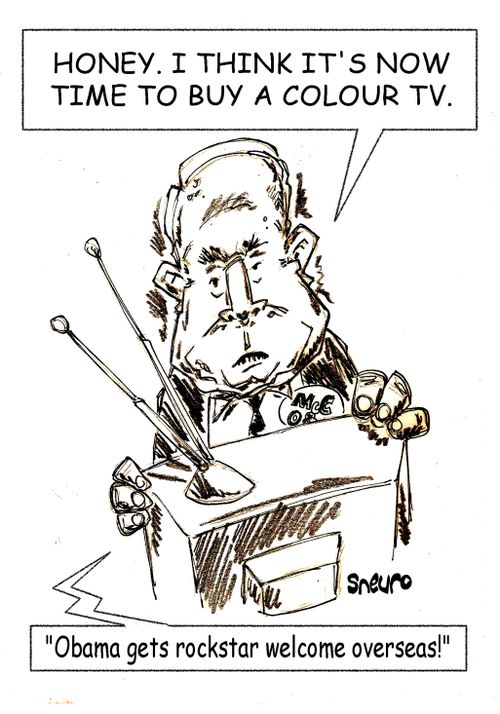 Honey, I think it's now time to buy a colour TV. John McCain for president.