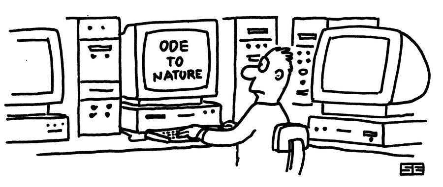Ode to Nature typed on computer