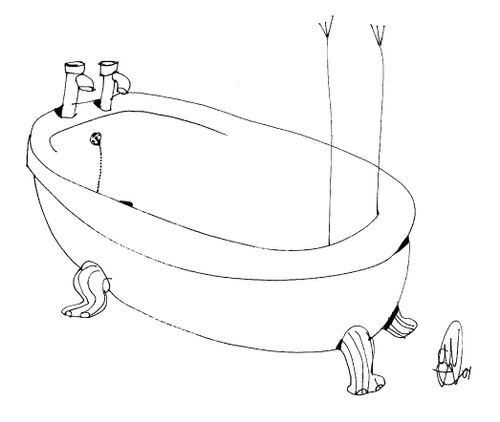 Bath with Pair of Stilts