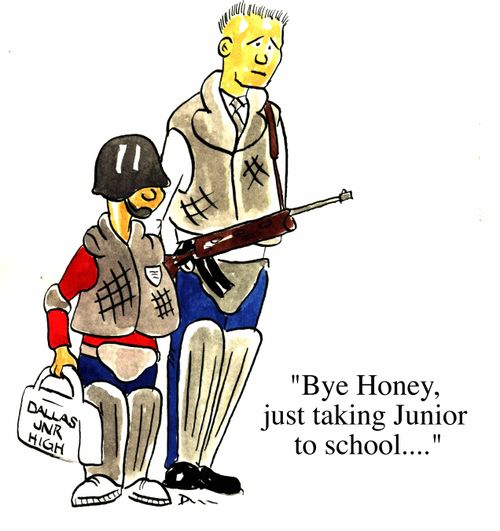 "Bye Honey, just taking Junior to school."