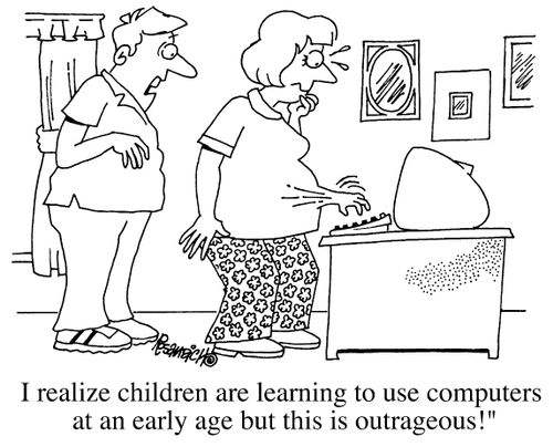"I realise children are learning to use computers at an early age, but this is outrageous!"