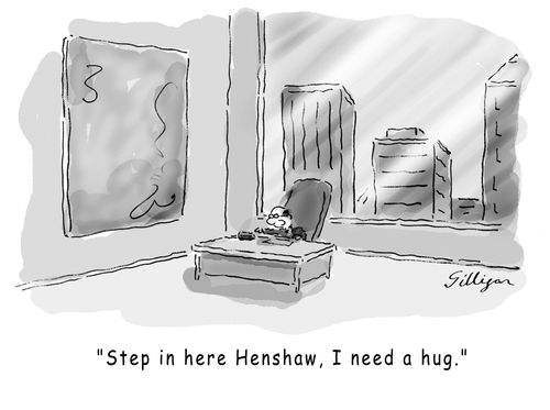'Step in here Henshaw, I need a hug'.