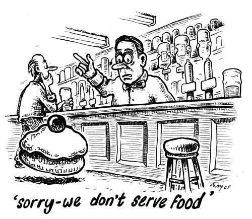 'Sorry - We don't serve food'