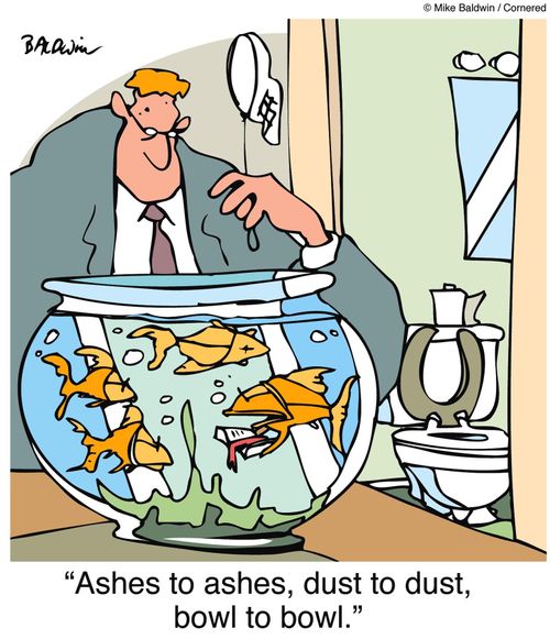 "Ashes to ashes, dust to dust,   bowl to bowl."