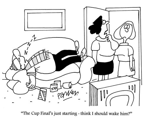 'The Cup Final's just starting-think I should wake him?'