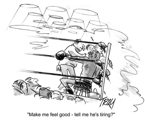 'Make me feel good - tell me he's tiring?'