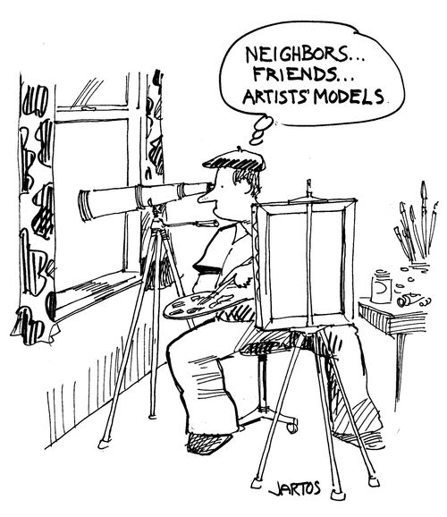 'Neighbors...friends...artists models.'