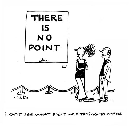 'I can't see what point he's trying to make.'
