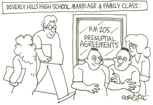 Beverly Hills school marriage & family class: Room 205: prenuptial agreements