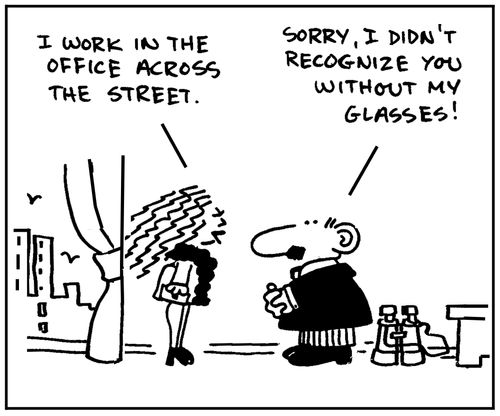 'I work in the office across the street.'