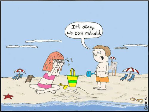 Kids on the beach Rebuilding 'It's okay, we can rebuild.'