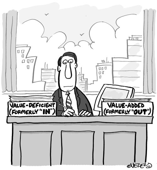 In-Basket: 'Value Deficient'... Out-Basket: 'Value Added'