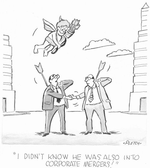 'I didn't know he was also into corporate mergers!'