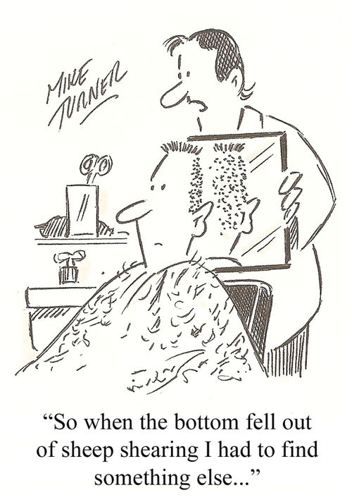 'So when the bottom fell out of sheep shearing I had to find something else...'